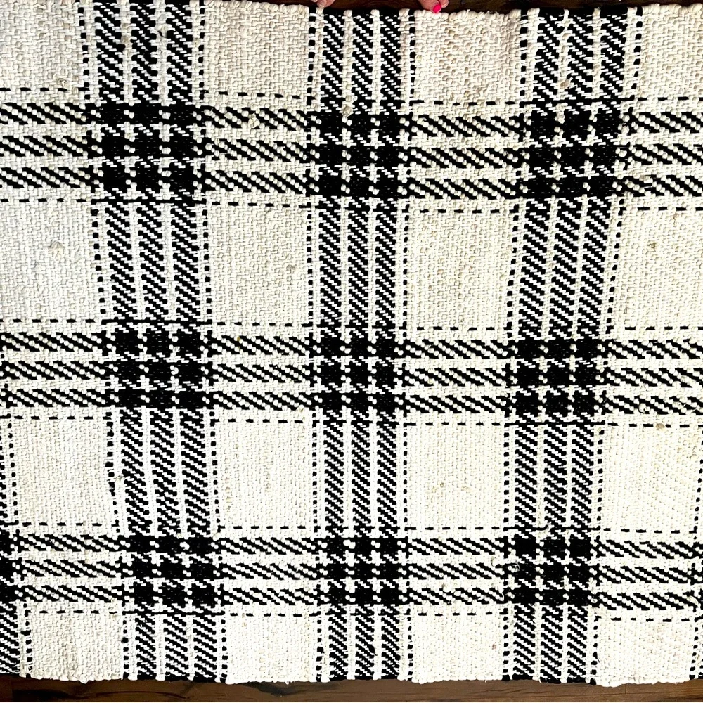 Room Essentials Black and White Checkered Door Mat